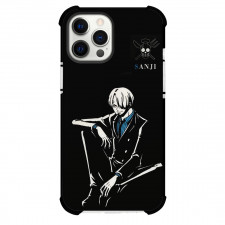 One Piece Sanji Phone Case For iPhone and Samsung Galaxy Devices - Sanji Black And White Sitting Portrait