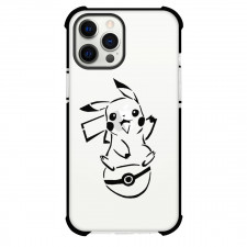 Pokemon Pikachu Phone Case For iPhone and Samsung Galaxy Devices - Pikachu Black And White Outline