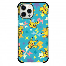 Pokemon Pikachu Phone Case For iPhone and Samsung Galaxy Devices - Pikachu Pattern Art On Cyan Background