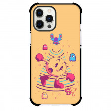 Pac-Man Phone Case For iPhone and Samsung Galaxy Devices - Pac-Man Game Retro Orange Background