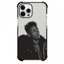 21 Savage Phone Case For iPhone and Samsung Galaxy Devices - 21 Savage Grayscale Round My Way Album Cover
