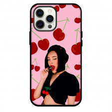 Doja Cat Phone Case For iPhone and Samsung Galaxy Devices - Doja Cat On Cherry Pink Background