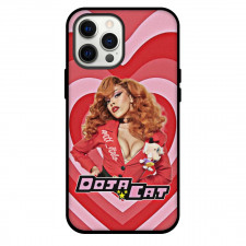 Doja Cat Phone Case For iPhone and Samsung Galaxy Devices - Doja Cat On Red Pink Heart Shape
