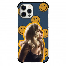 Lady Gaga Phone Case For iPhone and Samsung Galaxy Devices - Lady Gaga Side Portrait with Smiley Face Background