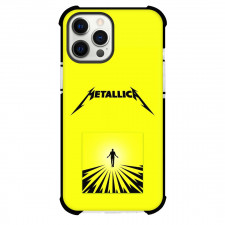 Metallica Phone Case For iPhone and Samsung Galaxy Devices - Metallica Logo On Yellow Background