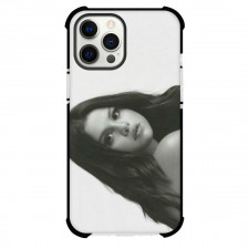 Selena Gomez Phone Case For iPhone and Samsung Galaxy Devices - Selena Gomez Grayscale Side Portrait