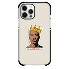 Tupac Shakur Phone Case For iPhone and Samsung Galaxy Devices - Tupac Shakur Wearing Crown Sticker Art