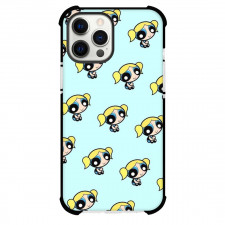 The Powerpuff Girls Bubbles Phone Case For iPhone and Samsung Galaxy Devices - Bubbles Pattern Art On Cyan Background