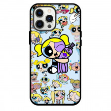 The Powerpuff Girls Phone Case For iPhone and Samsung Galaxy Devices - Bubbles Sticker On Blue Background