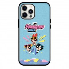 The Powerpuff Girls Phone Case For iPhone and Samsung Galaxy Devices - The Powerpuff Girls Line Official Theme Blue Background