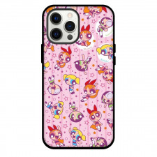 The Powerpuff Girls Phone Case For iPhone and Samsung Galaxy Devices - The Powerpuff Girls Pattern Art On Pink Background