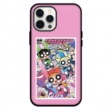 The Powerpuff Girls Phone Case For iPhone and Samsung Galaxy Devices - The Powerpuff Girls Super Smash-Up Pink Background