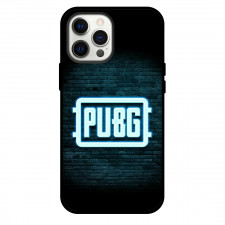 PUBG Phone Case For iPhone and Samsung Galaxy Devices - PUBG Logo Neon Light On Black Brick Wall