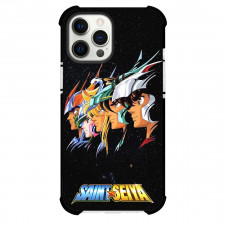 Saint Seiya Phone Case For iPhone And Samsung Galaxy Devices - Characters Side Portrait On Galaxy Background