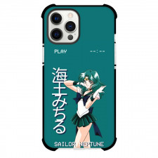 Sailor Moon Neptune Phone Case For iPhone and Samsung Galaxy Devices - Sailor Neptune Standing On Green Background