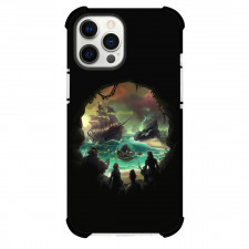 Sea of Thieves Phone Case For iPhone and Samsung Galaxy Devices - Sea of Thieves Pirate Poster On Black Background