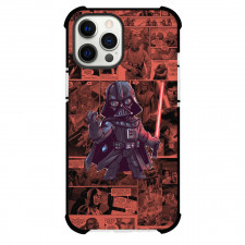 Star Wars Darth Vader Phone Case For iPhone And Samsung Galaxy Devices - Darth Vader With Lightsaber Comic Art Background Cartoon Art