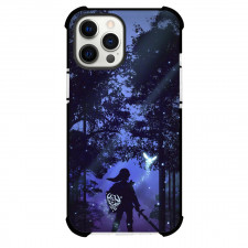 The Legend of Zelda Link Phone Case For iPhone and Samsung Galaxy Devices - Link Silhouette On Blue Lighting