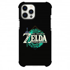 The Legend of Zelda Phone Case For iPhone and Samsung Galaxy Devices - The Legend of Zelda Tears Of The Kingdom Logo On Black Background