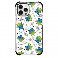 Toy Story Aliens Phone Case For iPhone And Samsung Galaxy Devices - Aliens Planet Rocket Background Pattern