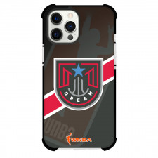 WNBA Atlanta Dream Phone Case For iPhone and Samsung Galaxy Devices - Team Logo On Red Stripe Black Background