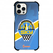 WNBA Chicago Sky Phone Case For iPhone and Samsung Galaxy Devices - Team Logo On Yellow Stripe Blue Background