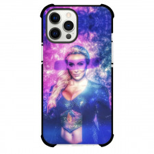 WWE Charlotte Flair Phone Case For iPhone and Samsung Galaxy Devices - Charlotte Flair Portrait On Pink Purple Background