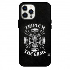 WWE Triple H Logo Phone Case For iPhone and Samsung Galaxy Devices - Triple H Logo On Leather Texture