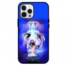 WWE Roman Reigns Phone Case For iPhone and Samsung Galaxy Devices - Roman Reigns Celebrates Championship Belt Blue Background