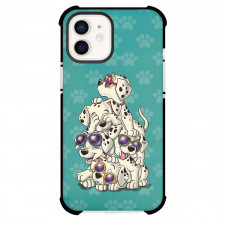 101 Dalmatians Phone Case For iPhone Samsung Galaxy Pixel OnePlus Vivo Xiaomi Asus Sony Motorola Nokia - 101 Dalmatians With Funky Eyeglasses On Green Background