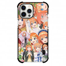 The Quintessential Quintuplets Yotsuba Nakano Phone Case For iPhone Samsung Galaxy Pixel OnePlus Vivo Xiaomi Asus Sony Motorola Nokia - Yotsuba Nakano Shows Green Ribbon with Multiple Poses Collage