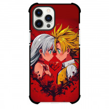 The Seven Deadly Sins Case For iPhone Samsung Galaxy Pixel OnePlus Vivo Xiaomi Asus Sony Motorola Nokia - Meliodas And Elizabeth Portrait Heart Red Background