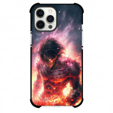 Attack On Titan Eren Phone Case For iPhone Samsung Galaxy Pixel OnePlus Vivo Xiaomi Asus Sony Motorola Nokia - Eren Anime Series Fire Pattern Wallpaper