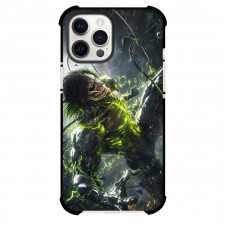 Attack On Titan Eren Phone Case For iPhone Samsung Galaxy Pixel OnePlus Vivo Xiaomi Asus Sony Motorola Nokia - Eren Scary Face and Green Pattern on Character on Grey Background
