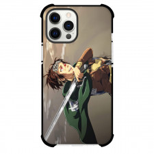 Attack On Titan Hange Zoe Phone Case For iPhone Samsung Galaxy Pixel OnePlus Vivo Xiaomi Asus Sony Motorola Nokia - Hange Zoe Fight with Sword and Injury on Nose with Grey Background