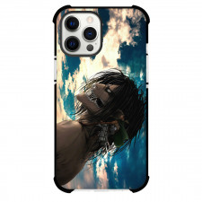 Attack On Titan Levi Phone Case For iPhone Samsung Galaxy Pixel OnePlus Vivo Xiaomi Asus Sony Motorola Nokia - Levi Laughing with Big Hair and Sky Background