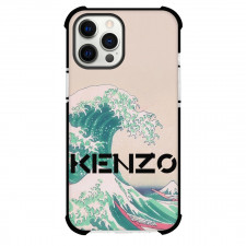 Kenzo Case For iPhone Samsung Galaxy Pixel OnePlus Vivo Xiaomi Asus Sony Motorola Nokia - Series Logo In Wave Background