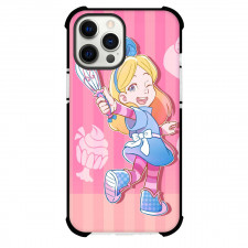 Alice's Wonderland Bakery Alice Phone Case For iPhone Samsung Galaxy Pixel OnePlus Vivo Xiaomi Asus Sony Motorola Nokia - Alice Looking Back Cartoon Art On Pink Background