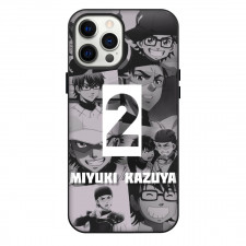 Ace Of The Diamond Miyuki Phone Case For iPhone Samsung Galaxy Pixel OnePlus Vivo Xiaomi Asus Sony Motorola Nokia - Miyuki Number 2 Collage Grayscale Poster