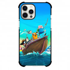 Adventure Time For iPhone Samsung Galaxy Pixel OnePlus Vivo Xiaomi Asus Sony Motorola Nokia - Characters Riding Boat Illustration