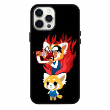 Aggretsuko Phone Case For iPhone Samsung Galaxy Pixel OnePlus Vivo Xiaomi Asus Sony Motorola Nokia - Smile Portrait Evil Singing In Black Background