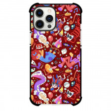 The Amazing Digital Circus Phone Case For iPhone Samsung Galaxy Pixel OnePlus Vivo Xiaomi Asus Sony Motorola Nokia - Pattern Art Maroon Background