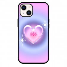 Angel Numbers 888 Phone Case For iPhone Samsung Galaxy Pixel OnePlus Vivo Xiaomi Asus Sony Motorola Nokia - Angel Numbers 888 On 3D Heart Shape Pink Purple Gradient Background