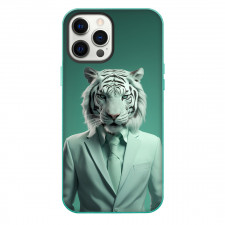 Animal Tiger Phone Case For iPhone Samsung Galaxy Pixel OnePlus Vivo Xiaomi Asus Sony Motorola Nokia - Animal Tiger White Tiger in A Suit On Green Background