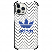 Adidas Phone Case For iPhone Samsung Galaxy Pixel OnePlus Vivo Xiaomi Asus Sony Motorola Nokia - Adidas Logo On Black And White Zigzag Line Pattern Background
