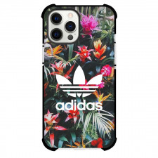 Adidas Phone Case For iPhone Samsung Galaxy Pixel OnePlus Vivo Xiaomi Asus Sony Motorola Nokia - Adidas Logo On Colorful Floral Background
