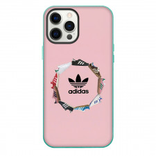 Adidas Phone Case For iPhone Samsung Galaxy Pixel OnePlus Vivo Xiaomi Asus Sony Motorola Nokia - Adidas Logo With The Low-Profile Samba Sneakers Pink Background