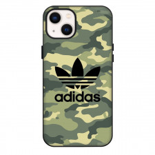 Adidas Phone Case For iPhone Samsung Galaxy Pixel OnePlus Vivo Xiaomi Asus Sony Motorola Nokia - Adidas Logo On Military Camouflage Pattern Background