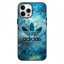 Adidas Phone Case For iPhone Samsung Galaxy Pixel OnePlus Vivo Xiaomi Asus Sony Motorola Nokia - Adidas Logo ON Navy Blue Tribal Hawaiian Print Background