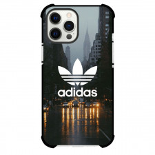 Adidas Phone Case For iPhone Samsung Galaxy Pixel OnePlus Vivo Xiaomi Asus Sony Motorola Nokia - Adidas Logo On Rainy City Night Background